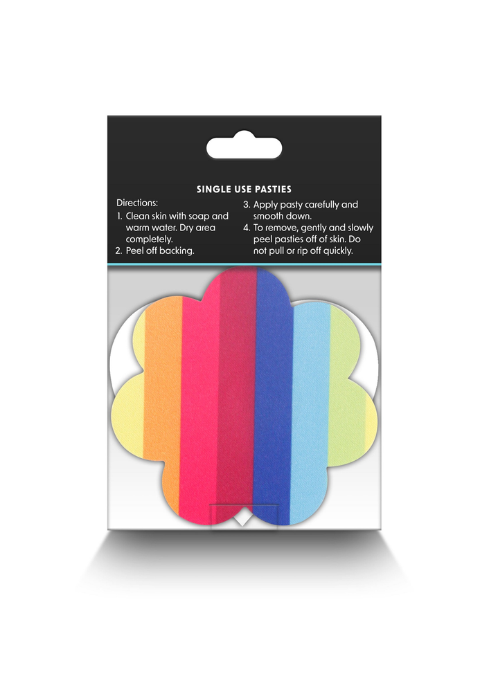NS Novelties Pretty Pasties Pride Heart & Flower Rainbow 2 Pair RAINBOW - 2