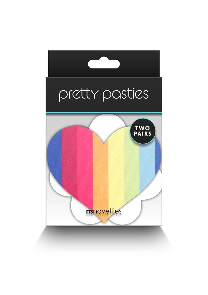 NS Novelties Pretty Pasties Pride Heart & Flower Rainbow 2 Pair RAINBOW - 1