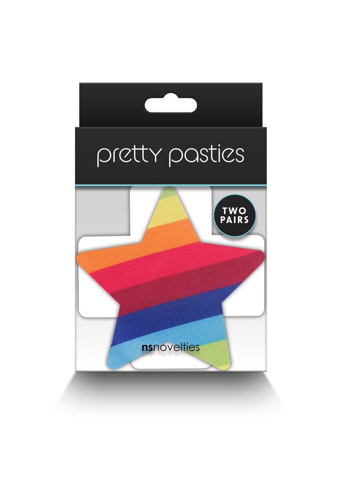 NS Novelties Pretty Pasties Pride Cross & Star Rainbow 2 Pair RAINBOW - 0