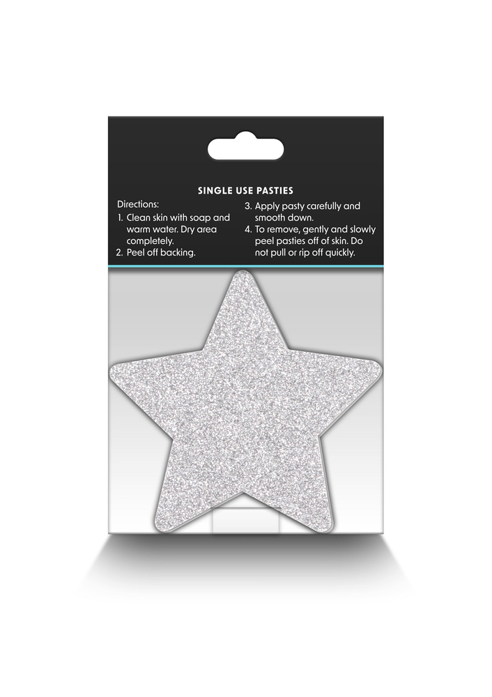 NS Novelties Pretty Pasties Glitter Stars Black/Gold 2 Pair RED - 1
