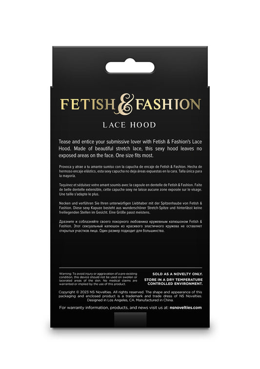 NS Novelties Fetish & Fashion Lace Hood - Zwart