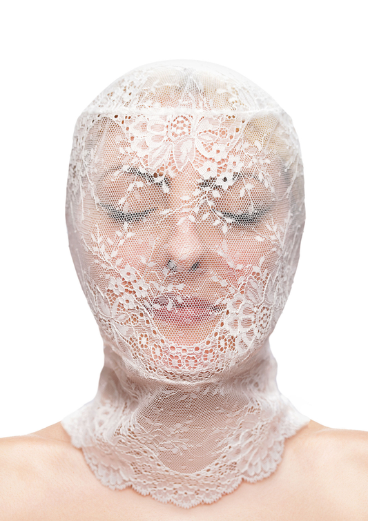 NS Novelties Fetish & Fashion Lace Hood - Wit