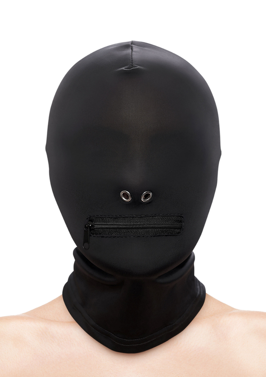 NS Novelties Fetish & Fashion Zippered Mouth Hood - Zwart