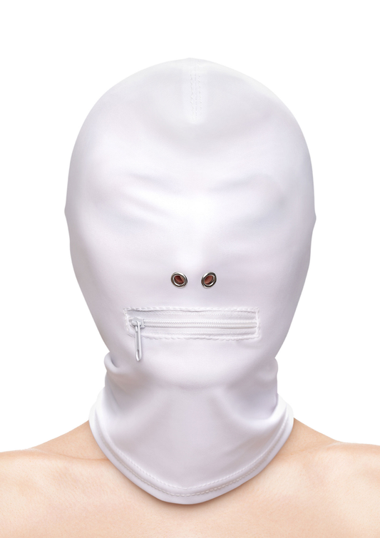 NS Novelties Fetish & Fashion Zippered Mouth Hood - Wit