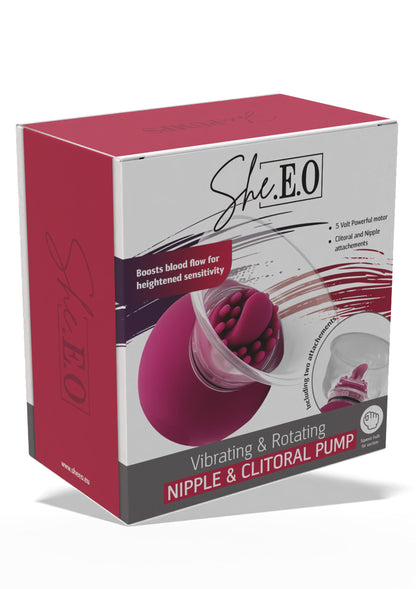 Vibrating & Rotating Nipple & Clitoral Pump PURPLE - 2
