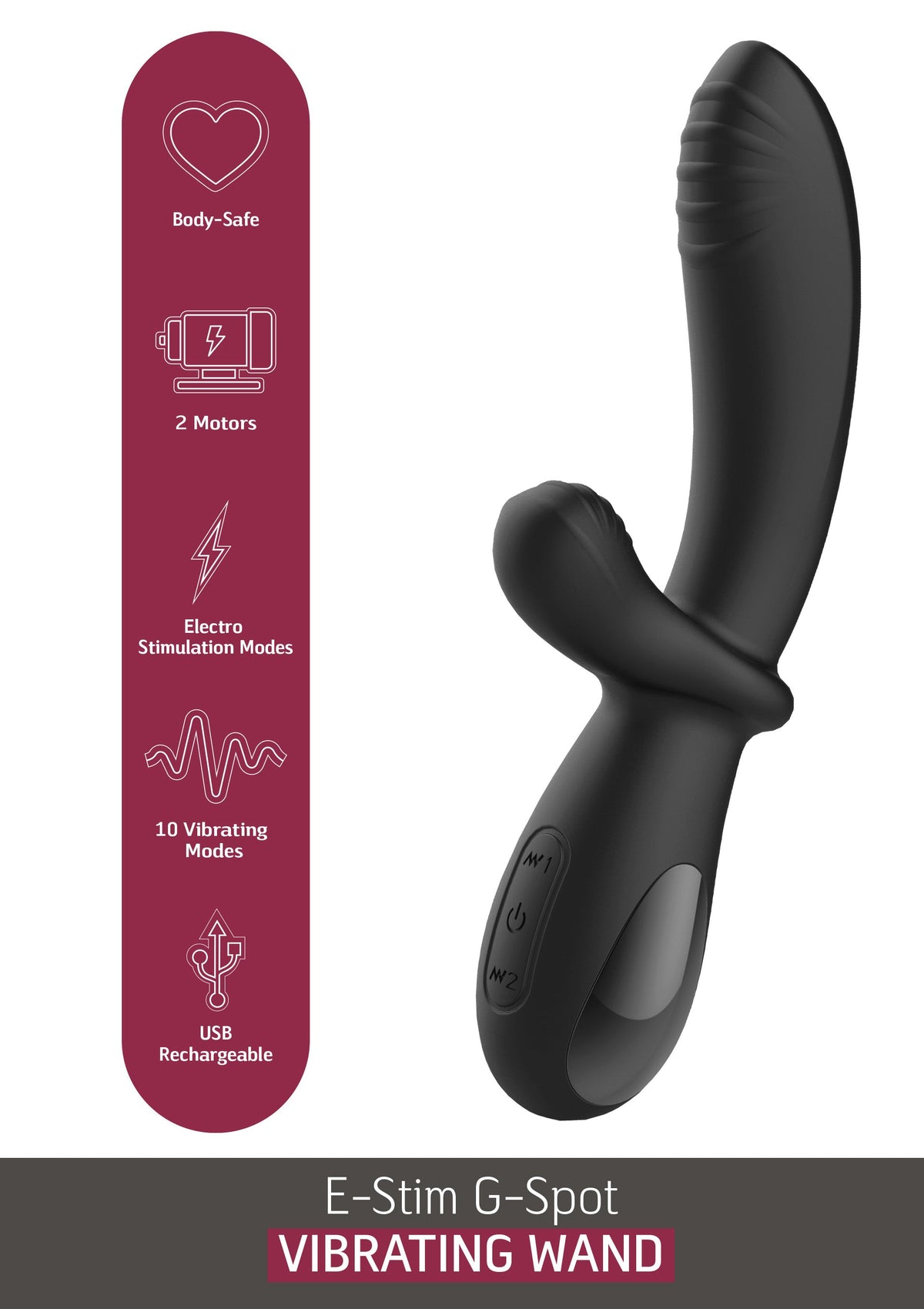 E-Stim G-Spot Vibrator BLACK - 5