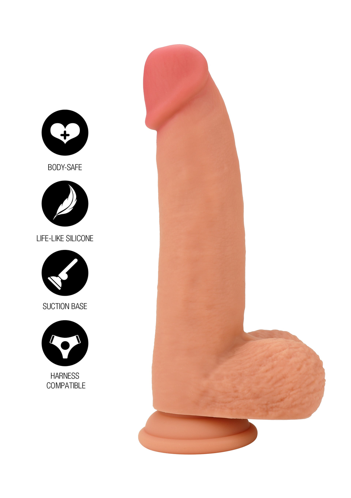 Realistic Dildo Liquid Silicone 18 cm SKIN - 5