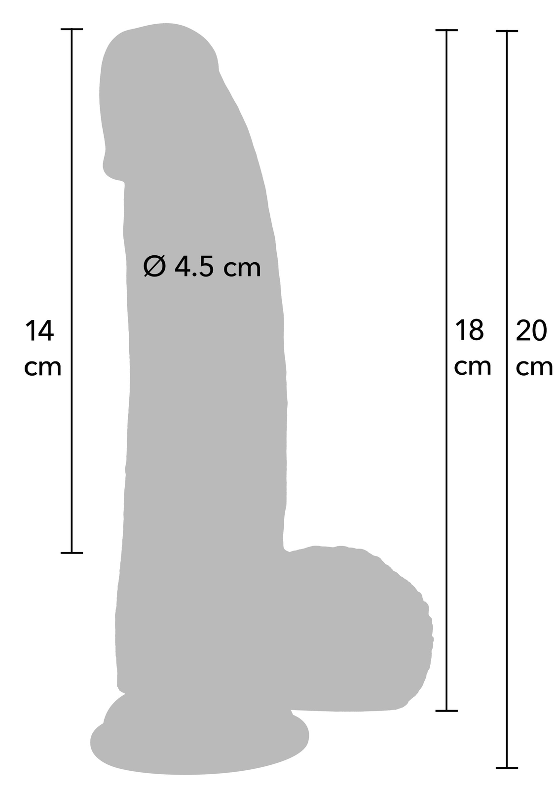 Realistic Dildo Liquid Silicone 18 cm SKIN - 7