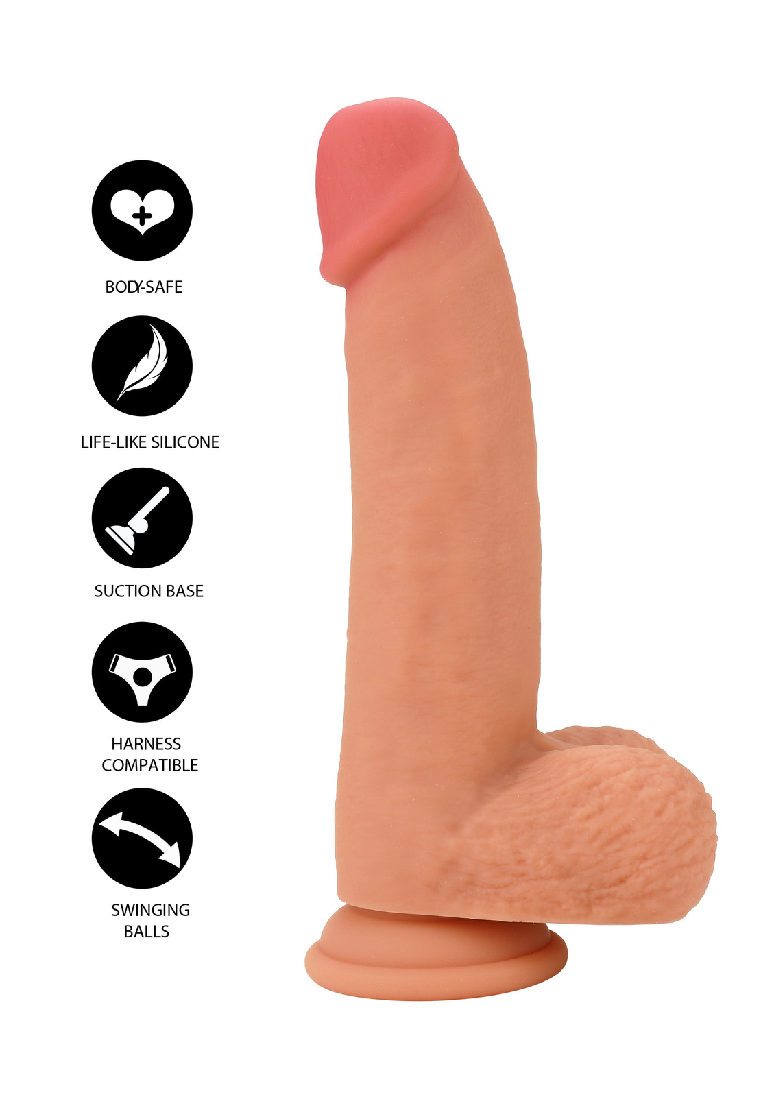 Realistic Dildo Liquid Silicone 19 cm SKIN - 7