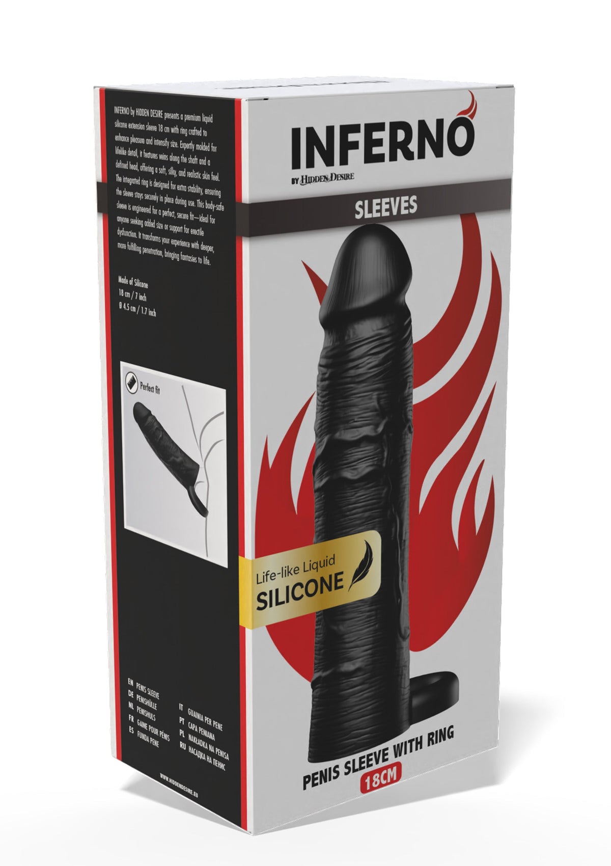 Penis Sleeve Liquid Silicone Ring 18 cm BLACK - 2