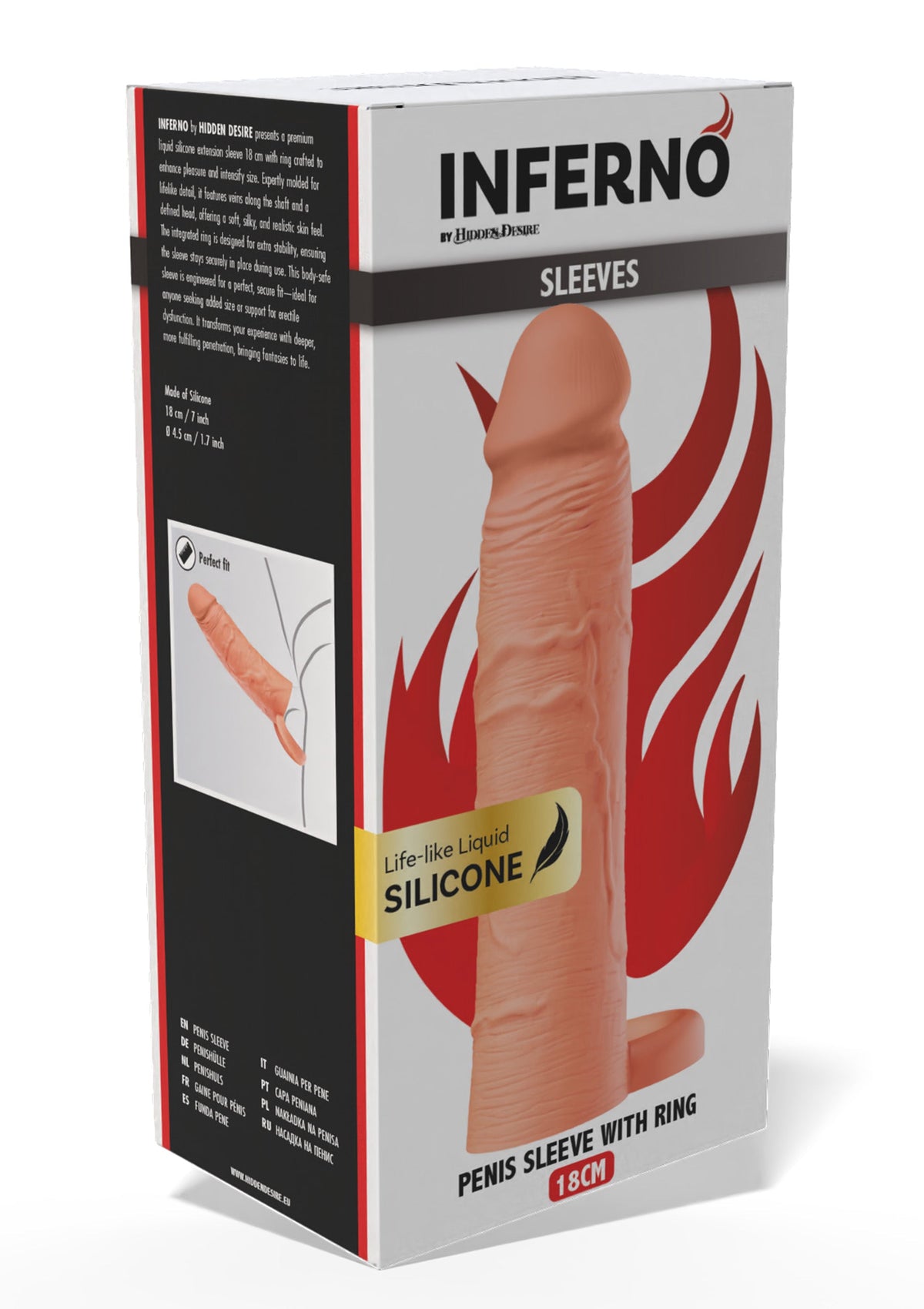 Penis Sleeve Liquid Silicone Ring 18 cm SKIN - 1