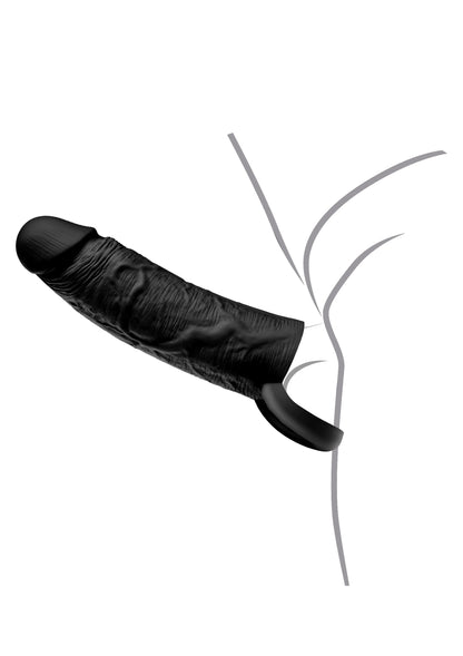 Penis Sleeve Liquid Silicone Ring 20 cm BLACK - 4