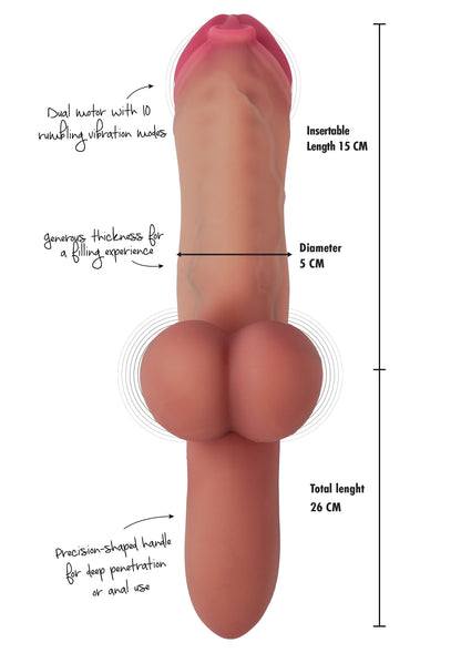 Pierced Punisher Vibrating Dildo Liquid Silicone SKIN - 4