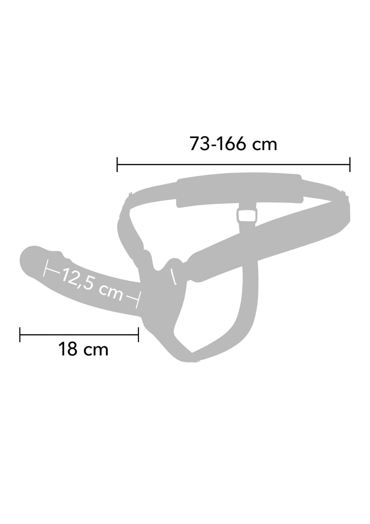 Hollow Penis Strapon Vibrating 18cm BLACK - 1