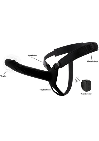 Hollow Penis Strapon Vibrating 20cm BLACK - 9