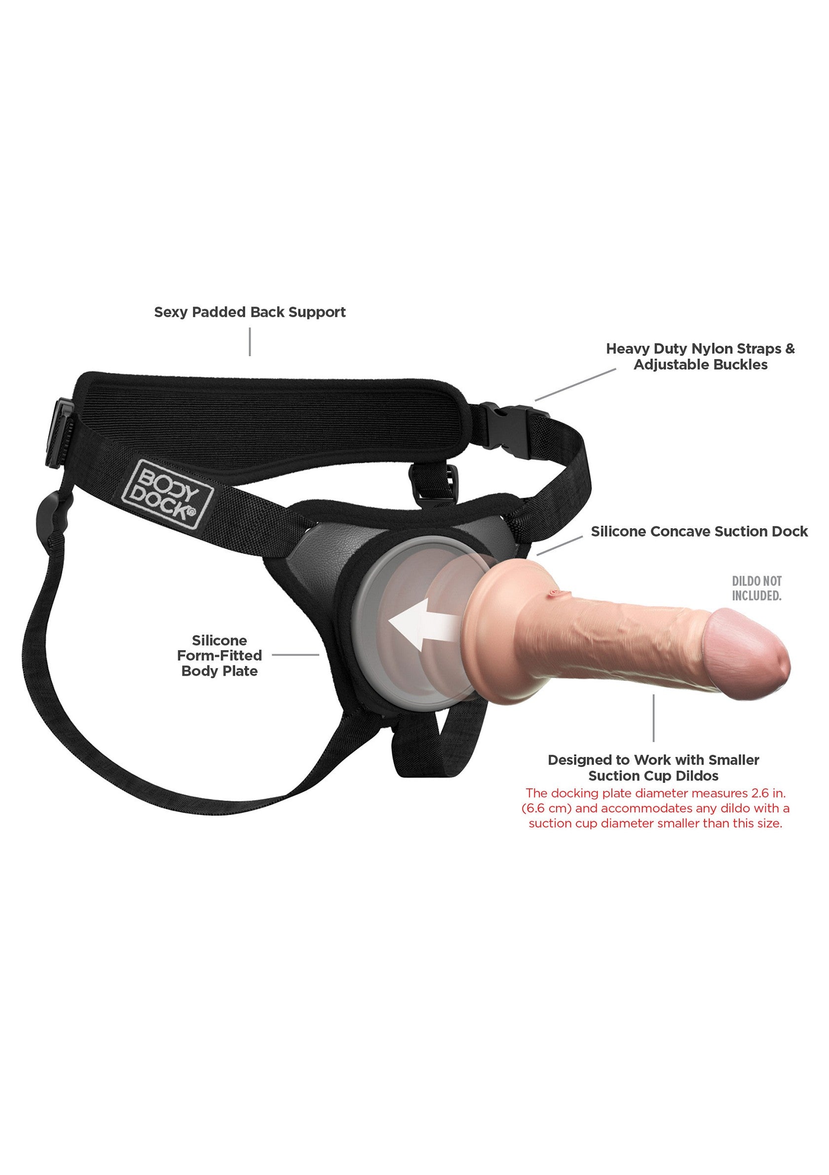 Pipedream Body Dock Elite Mini Harness BLACK - 4
