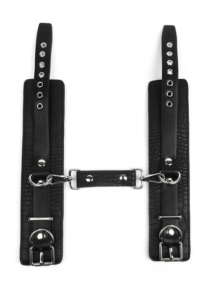 Croc-Embossed Wrist Cuffs BLACK - 2