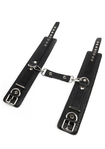 Croc-Embossed Ankle Cuffs BLACK - 3