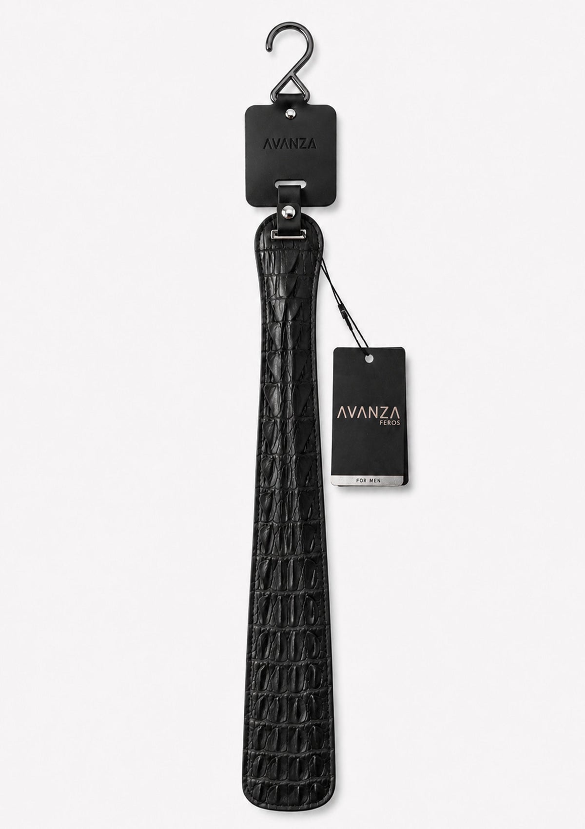 Croc-Embossed Paddle BLACK - 1