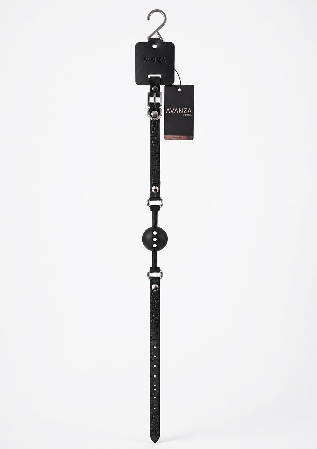 Croc-Embossed Ball Gag BLACK - 1