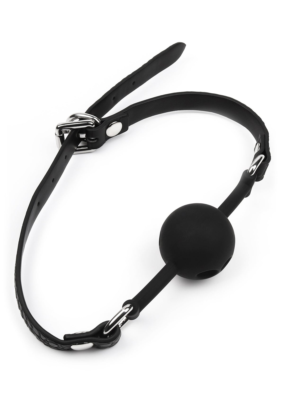 Croc-Embossed Ball Gag BLACK - 4