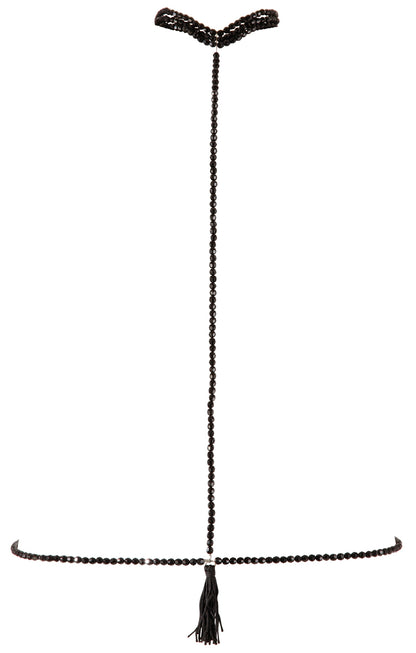Halsband met ketting - Zwart