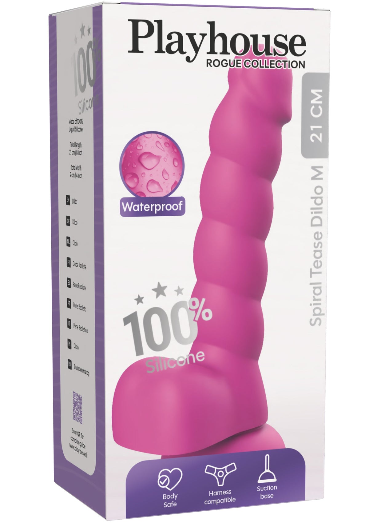 Spiral Tease Dildo Silicone M PINK - 1