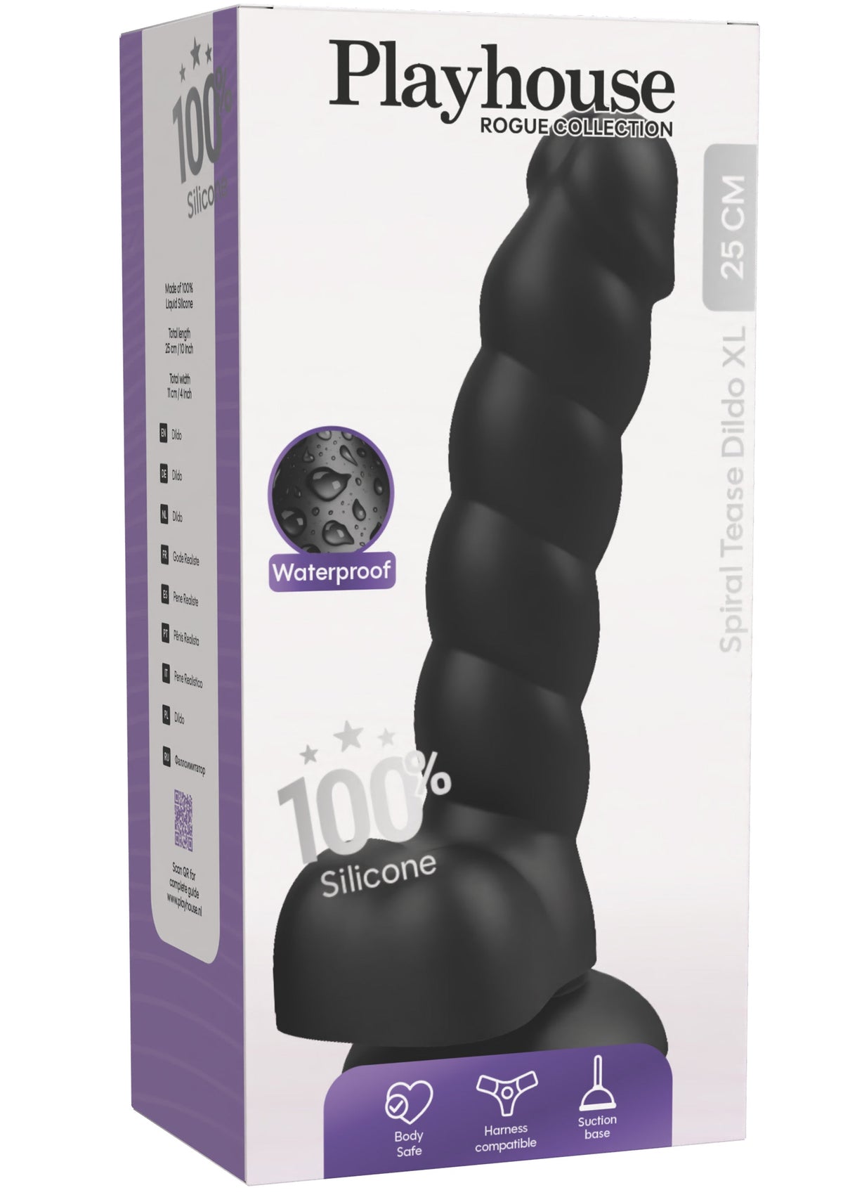 Spiral Tease Dildo Silicone XL BLACK - 1