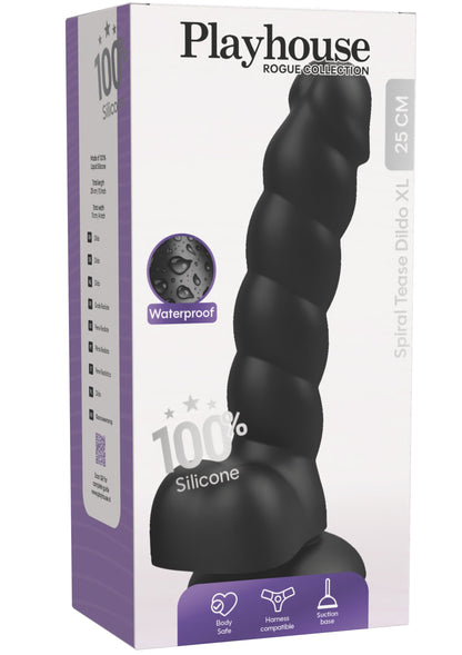 Spiral Tease Dildo Silicone XL BLACK - 1