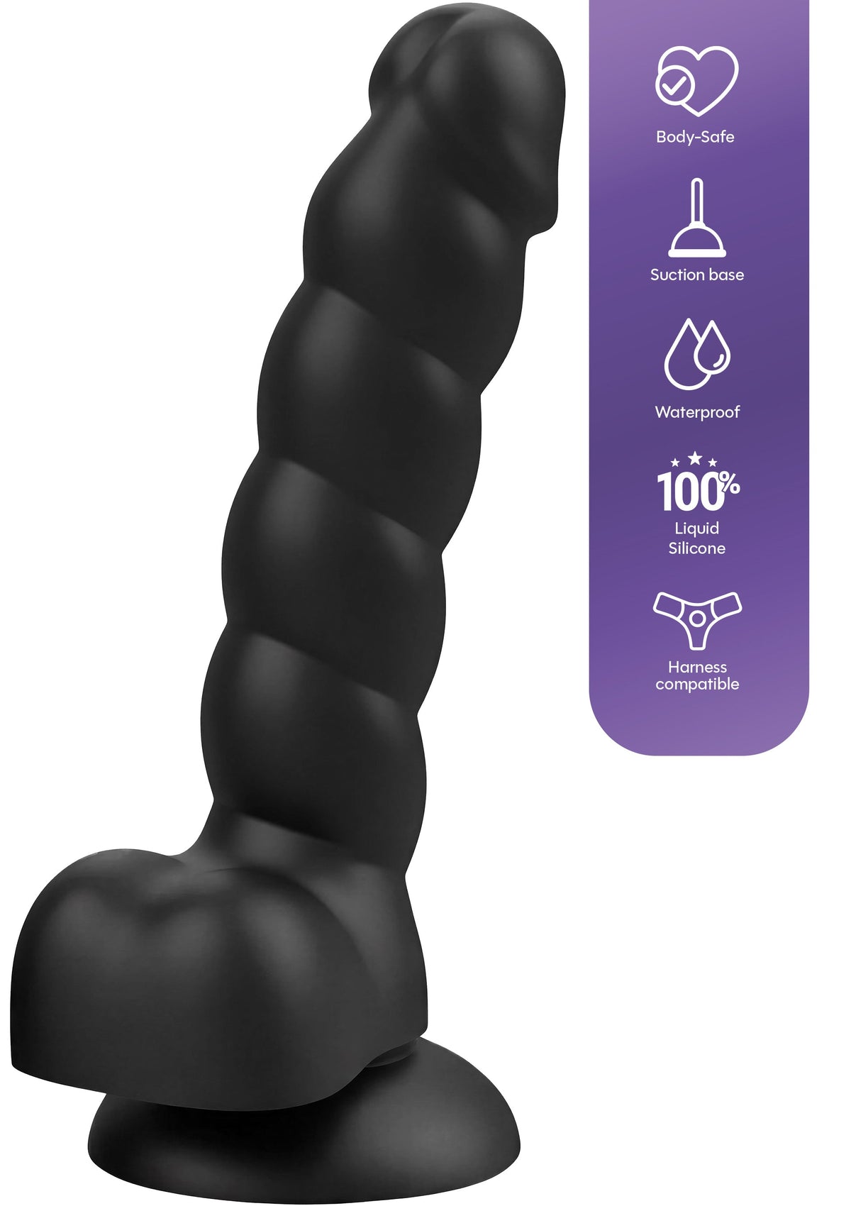 Spiral Tease Dildo Silicone XL BLACK - 6