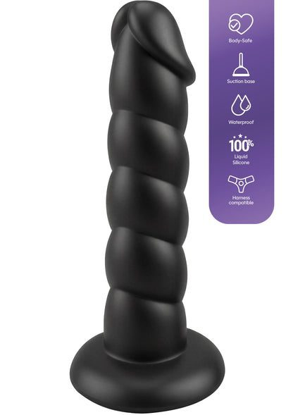 Spiral Tease Dong Silicone XL BLACK - 5