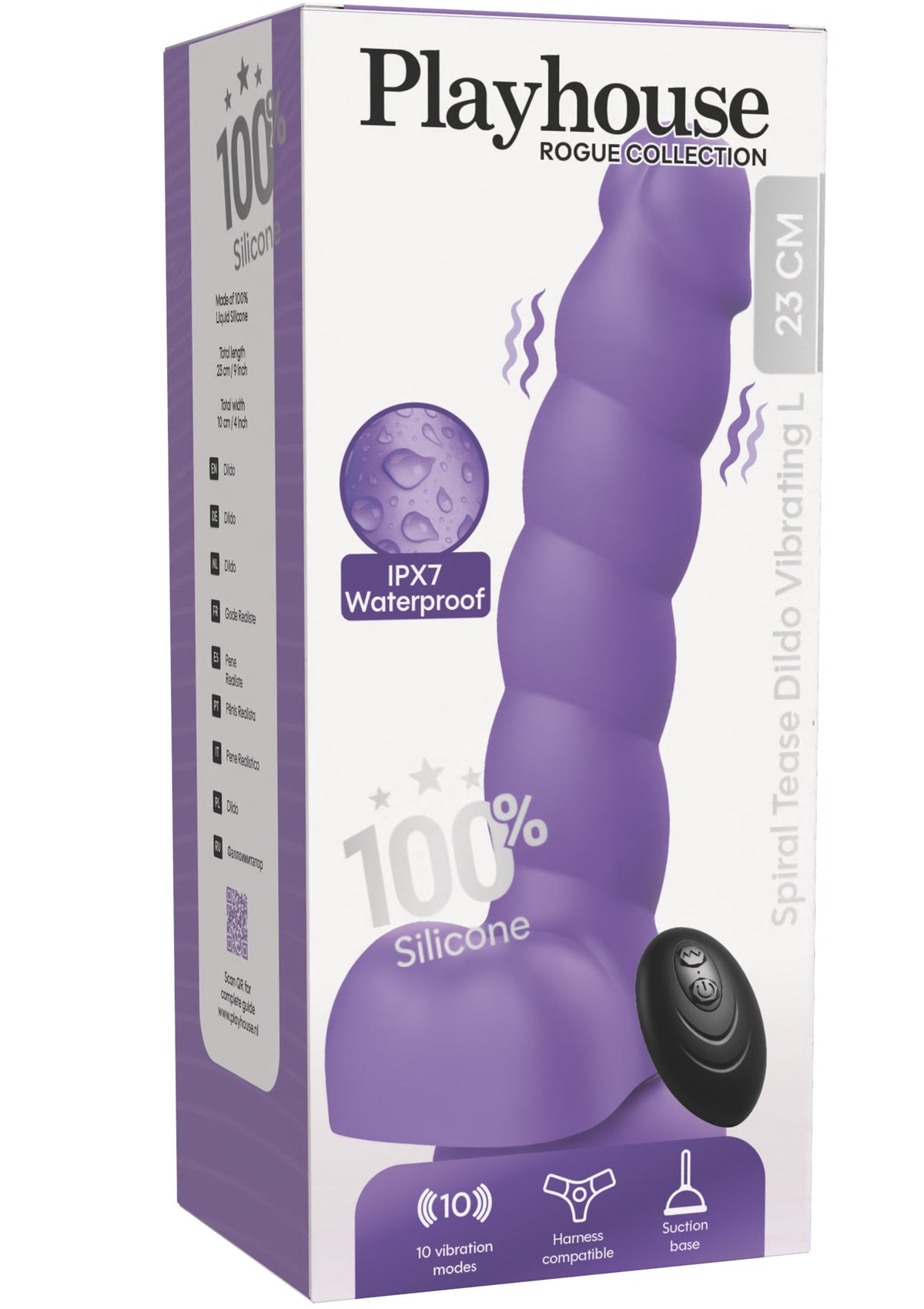 Spiral Tease Vibrating Dildo Silicone L PURPLE - 1