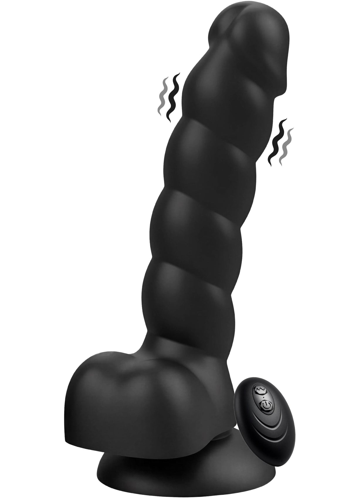 Spiral Tease Vibrating Dildo Silicone XL BLACK - 0