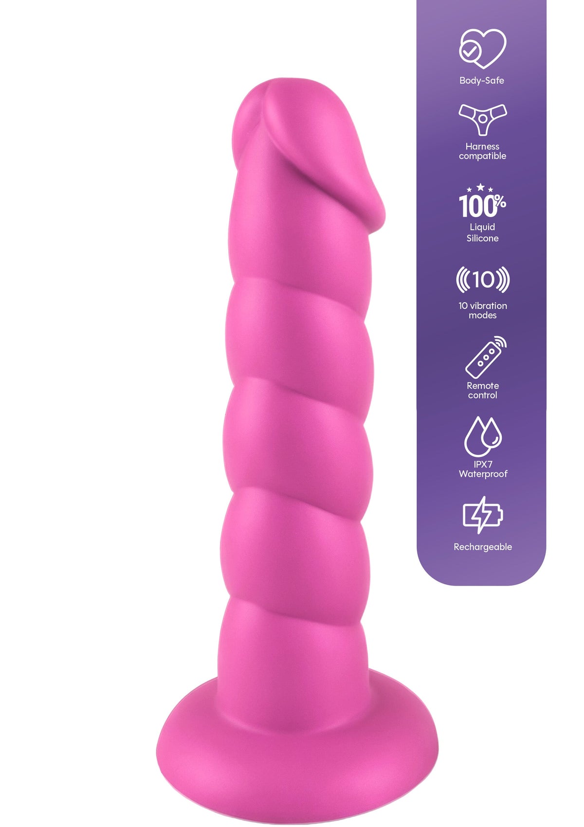 Spiral Tease Vibrating Dong Silicone M PINK - 4