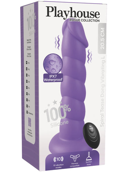 Spiral Tease Vibrating Dong Silicone L PURPLE - 1