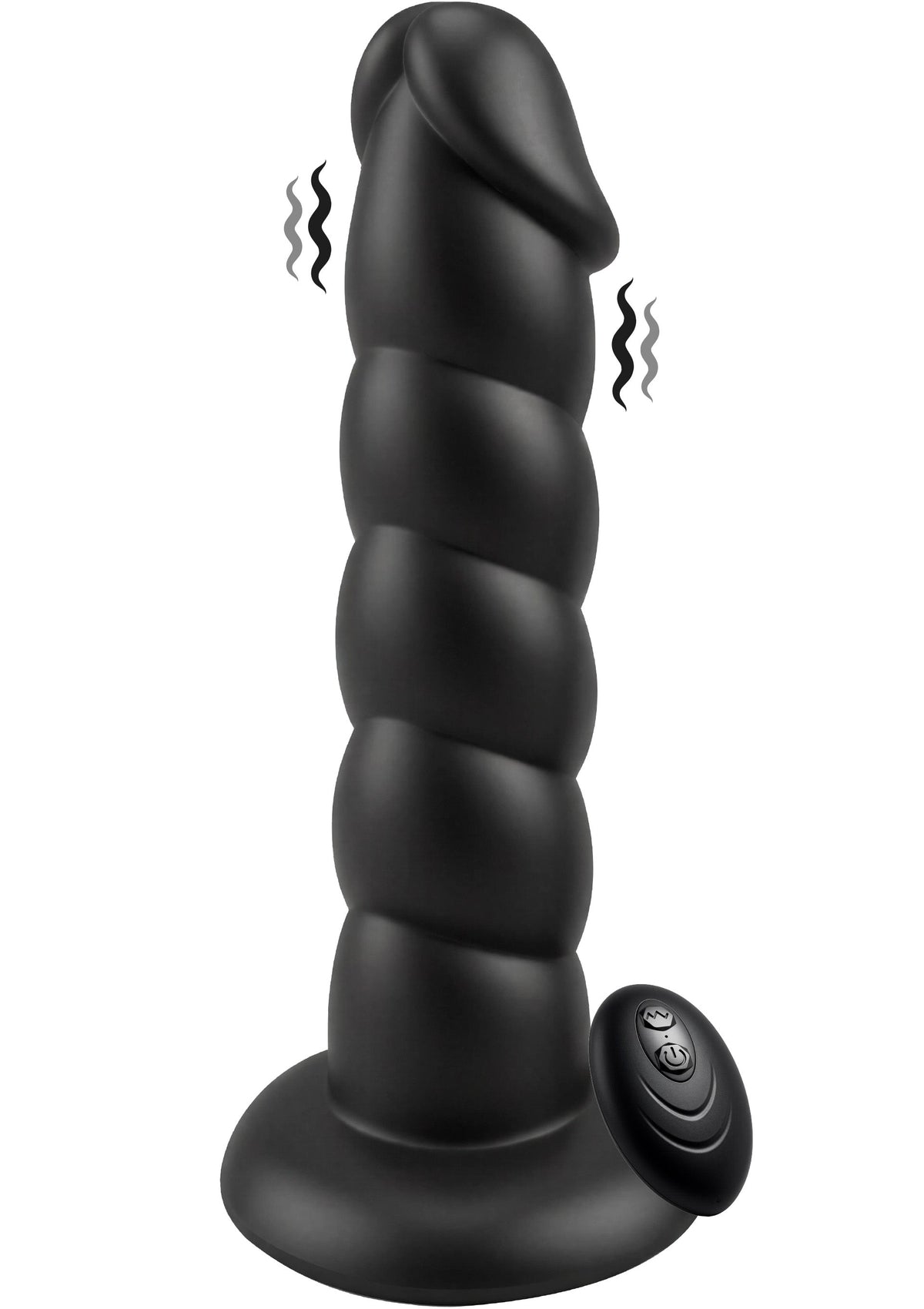 Spiral Tease Vibrating Dong Silicone XL BLACK - 0