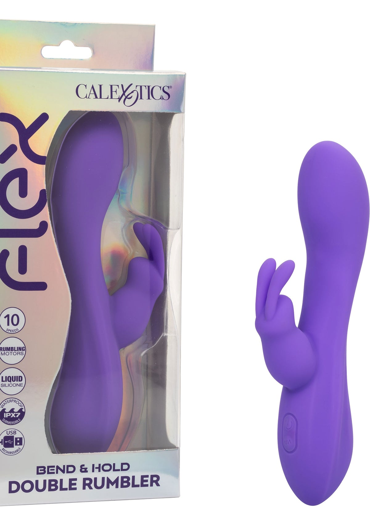 Bend & Hold Double Rumbler Vibrator PURPLE - 7