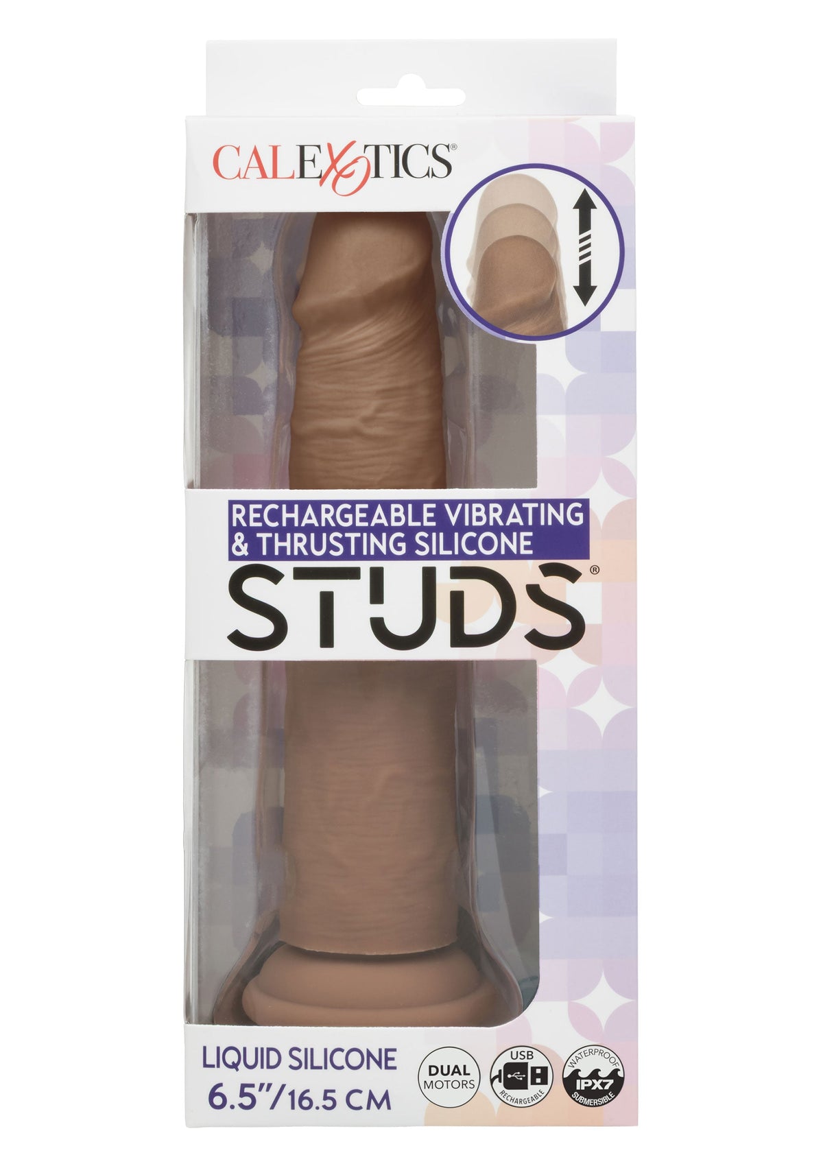 Vibrating & Thrusting Silicone Studs BROWN - 6