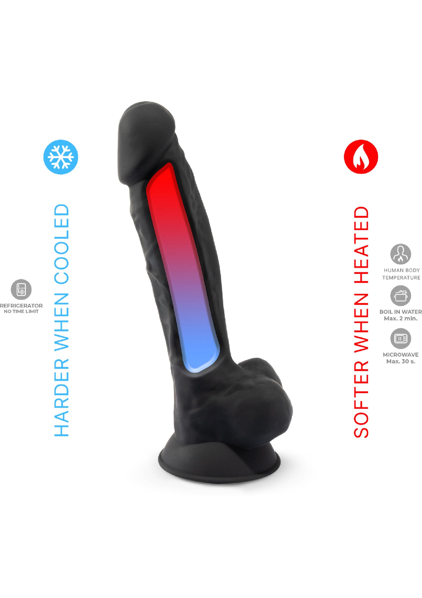 Silex-D Dildo Model 7 Inch BLACK - 5