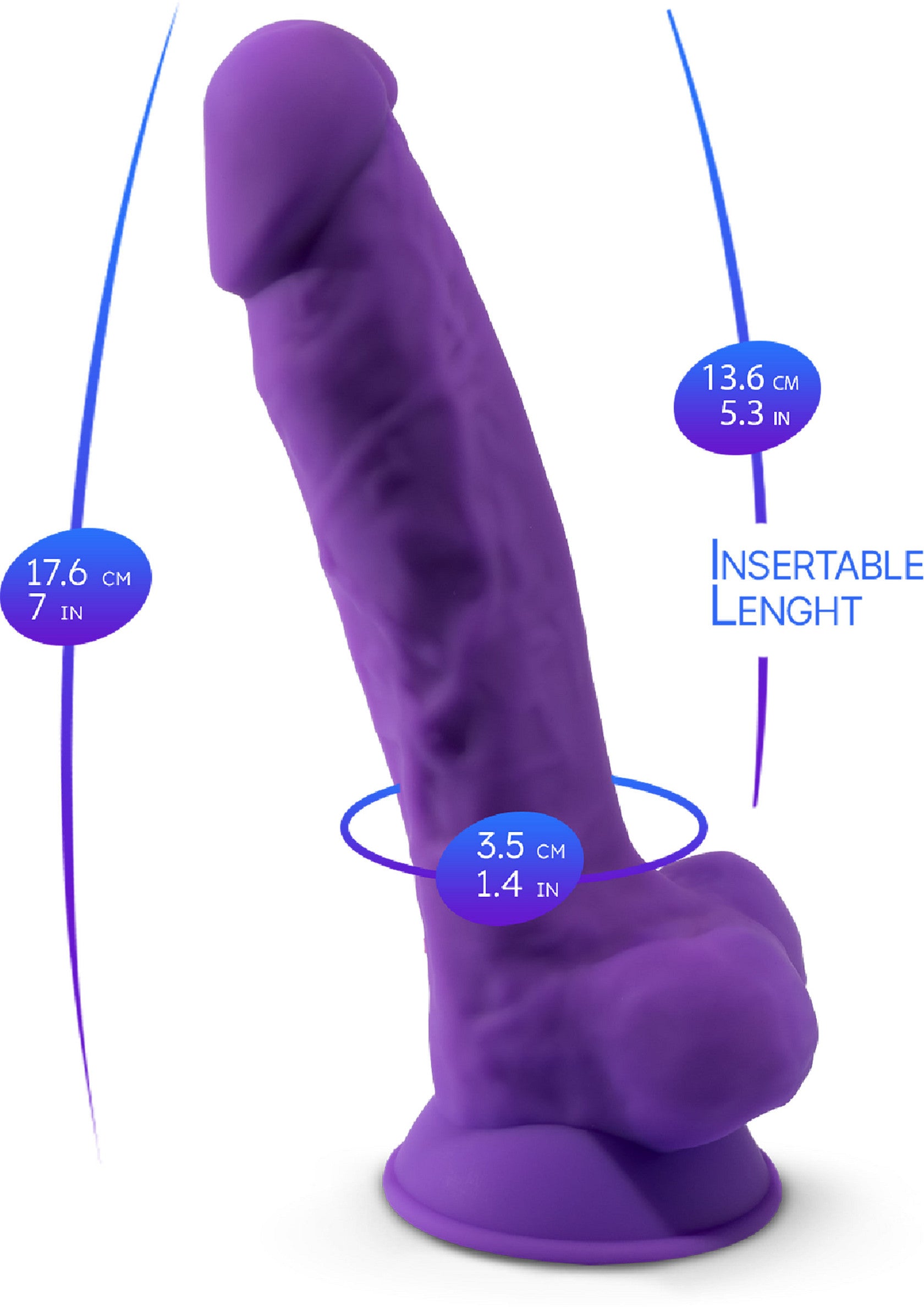 Silex-D Dildo Model 7 Inch PURPLE - 1
