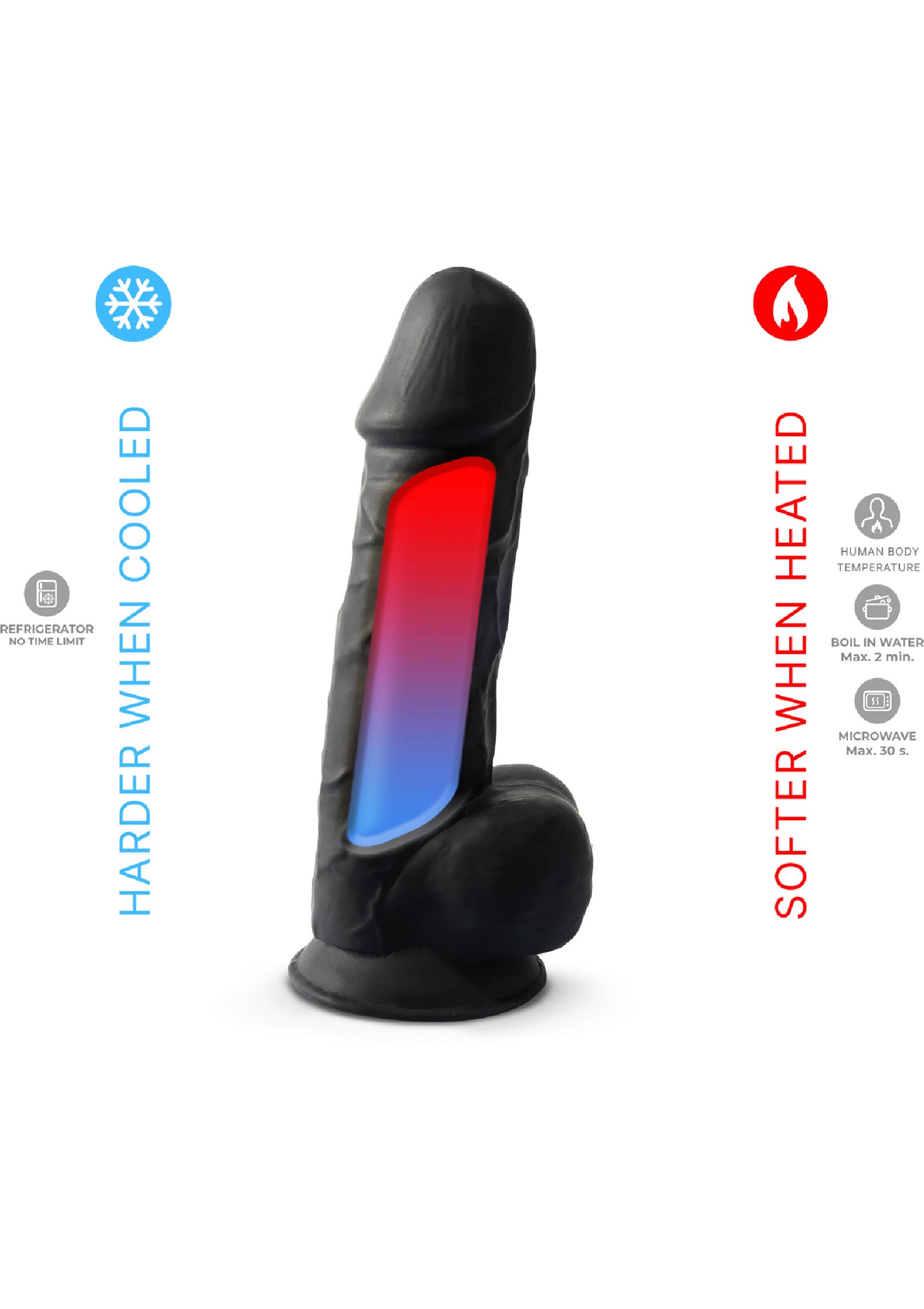 Silex-D Dildo Model 8.5 Inch BLACK - 1