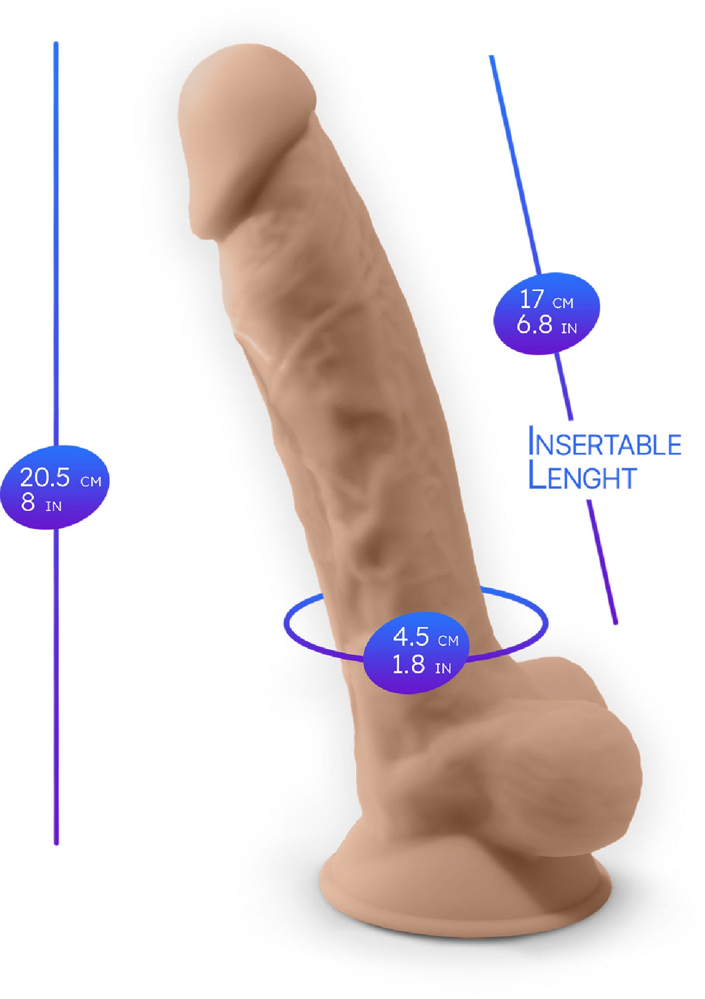 Silex-D Dildo Vibrating Model 8 Inch SKIN - 2