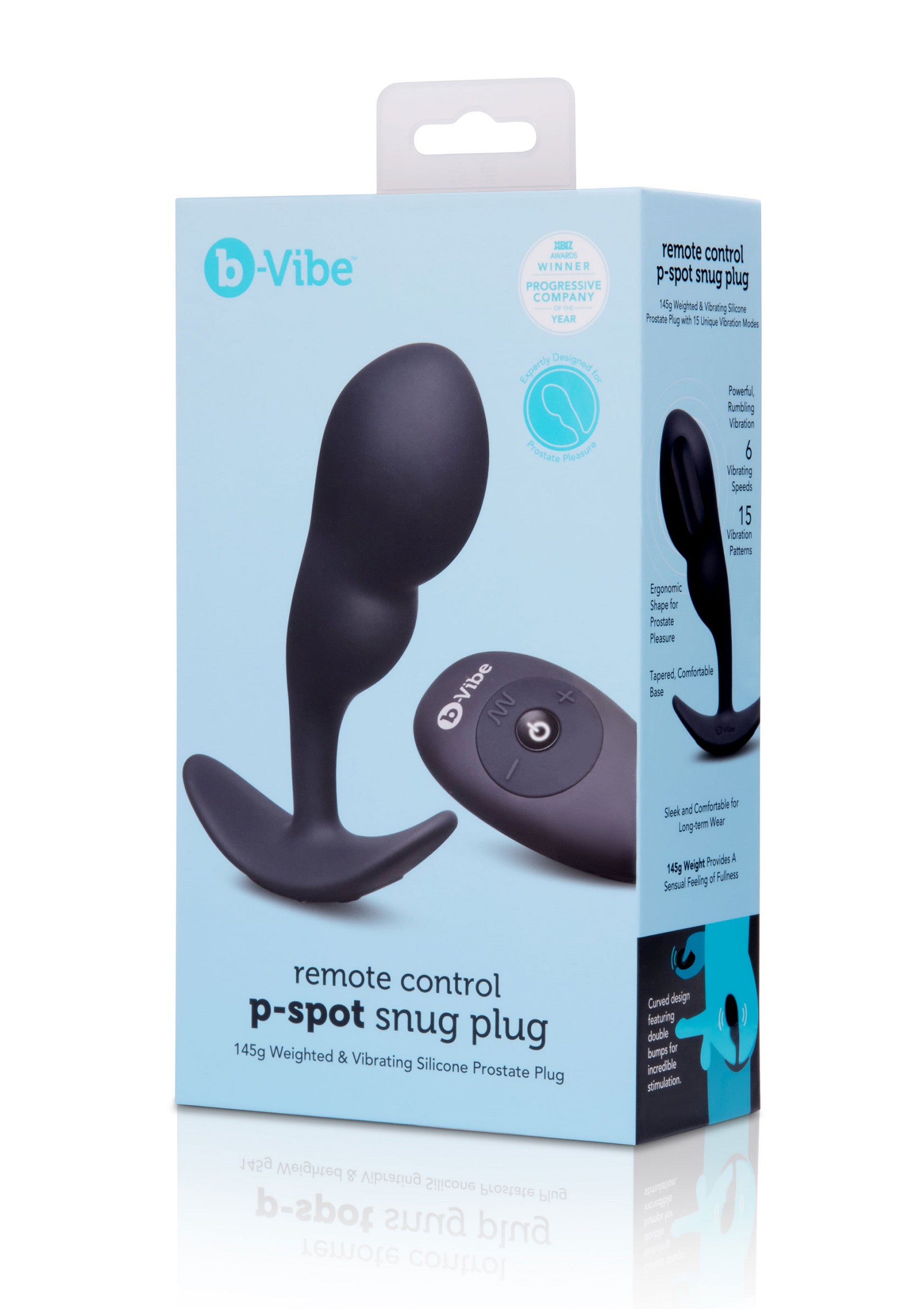 B-Vibe Remote Control P-Spot Snug Plug 145g BLACK - 10