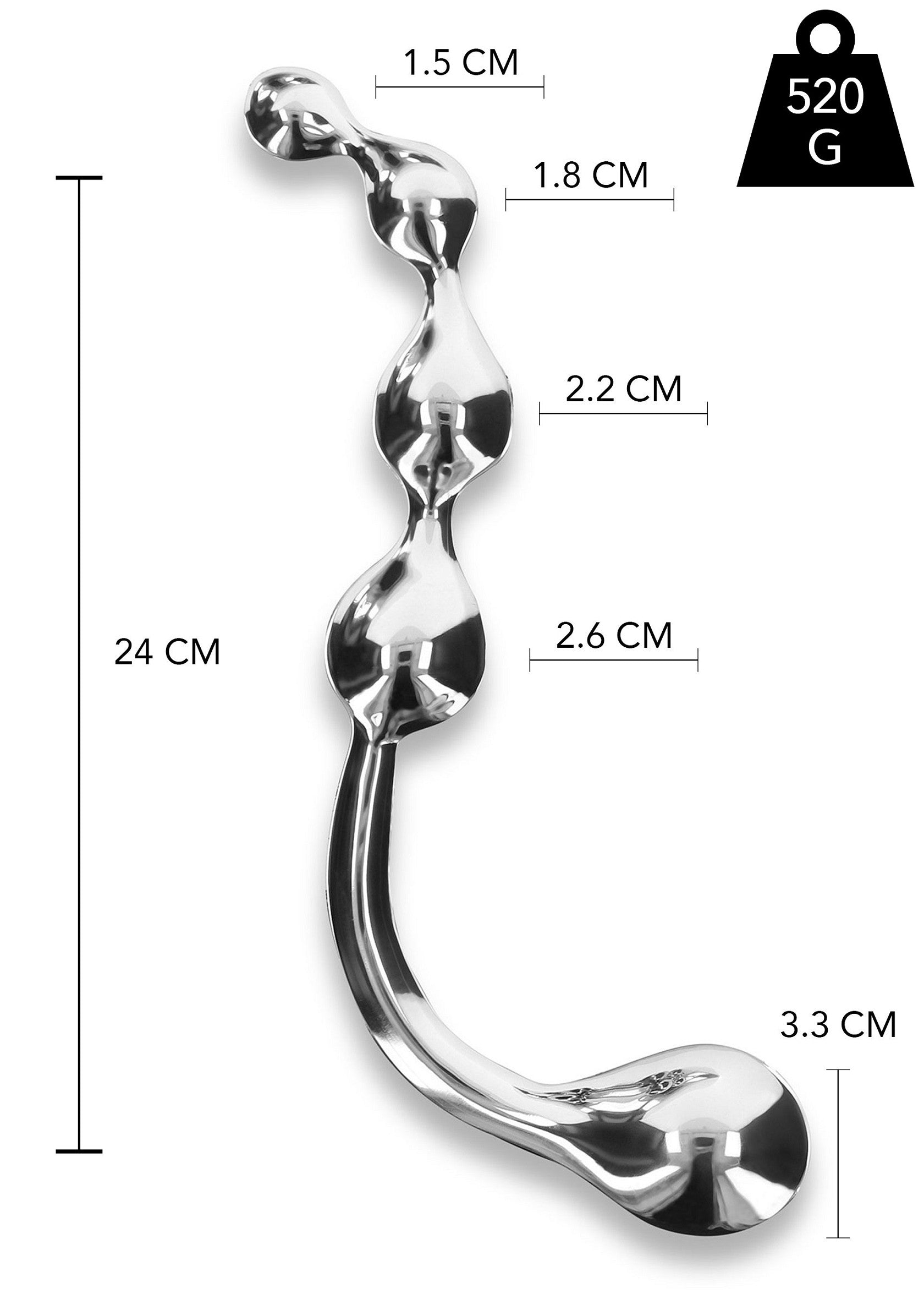 Playhouse Steel Pleasure Flow+Bulb Pleasure Steel Wand SILVER - 1