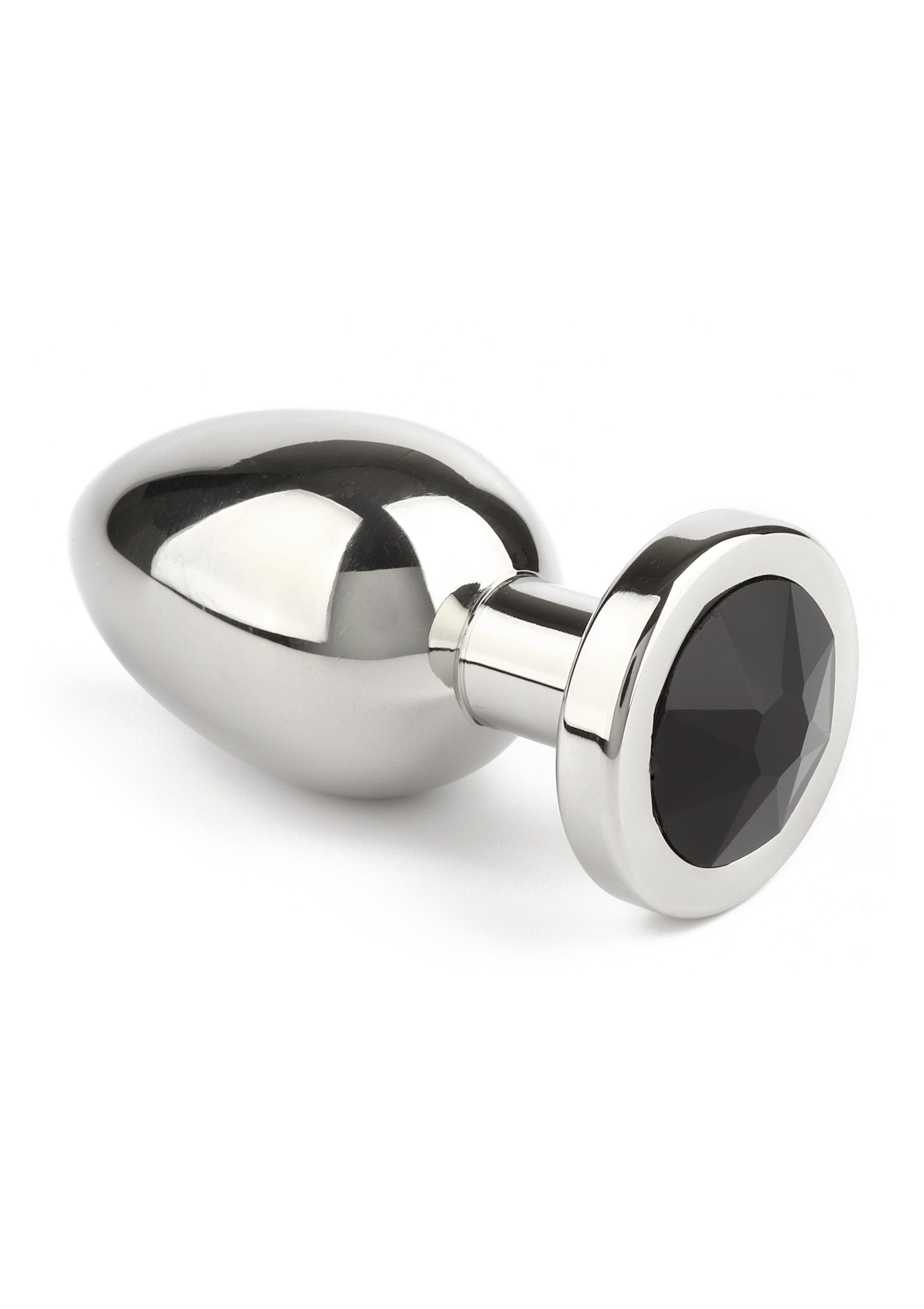 Mr. Steel Jewled Butt Plug Small BLACK - 0