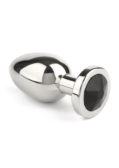 Mr. Steel Jewled Butt Plug Small BLACK - 0