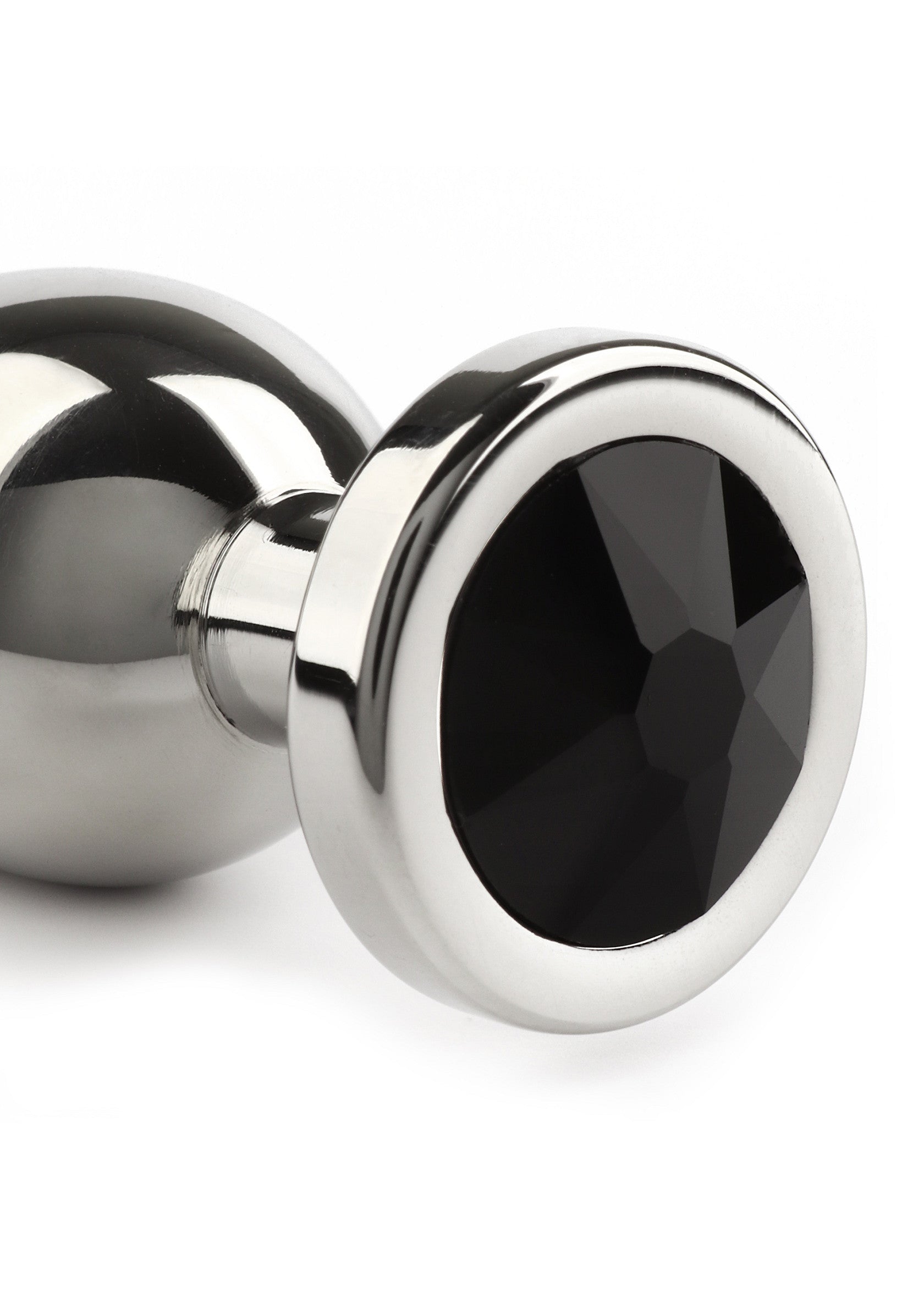 Mr. Steel Jewled Butt Plug Small BLACK - 6