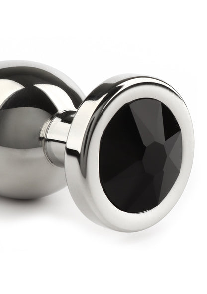 Mr. Steel Jewled Butt Plug Small BLACK - 6