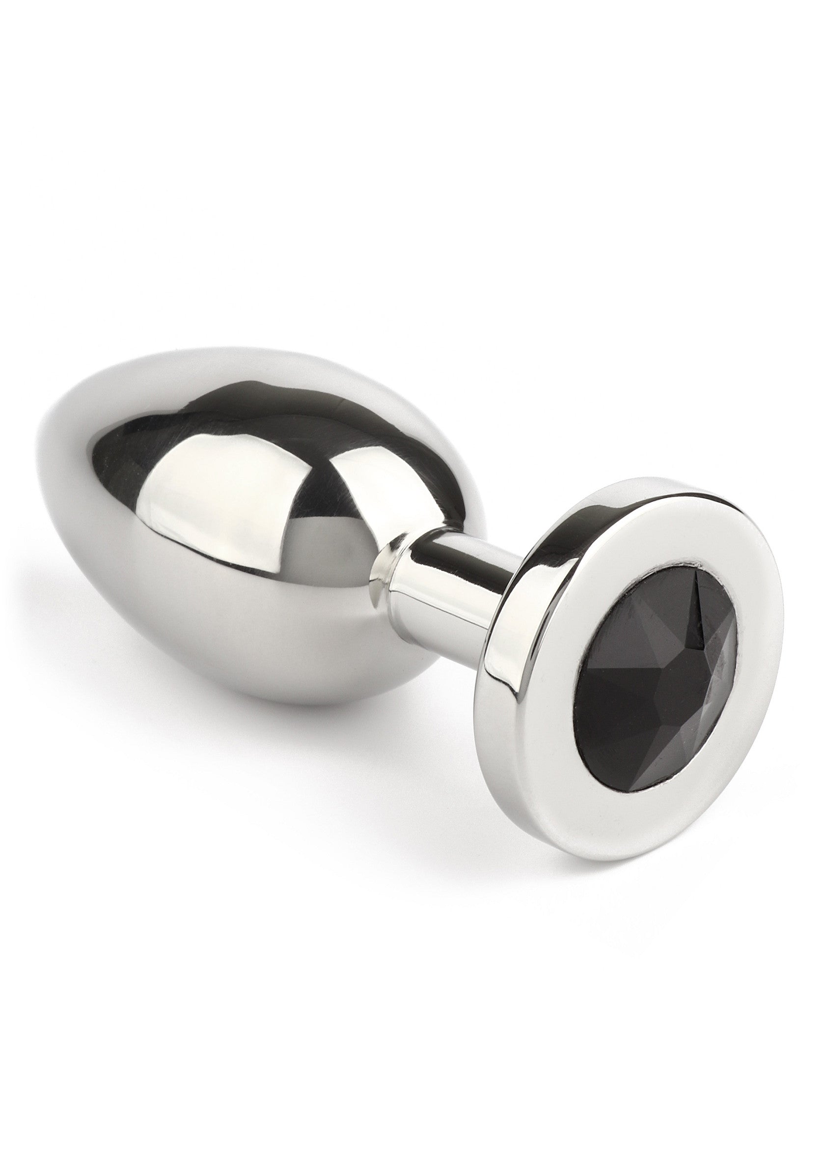 Mr. Steel Jewled Butt Plug Medium BLACK - 2