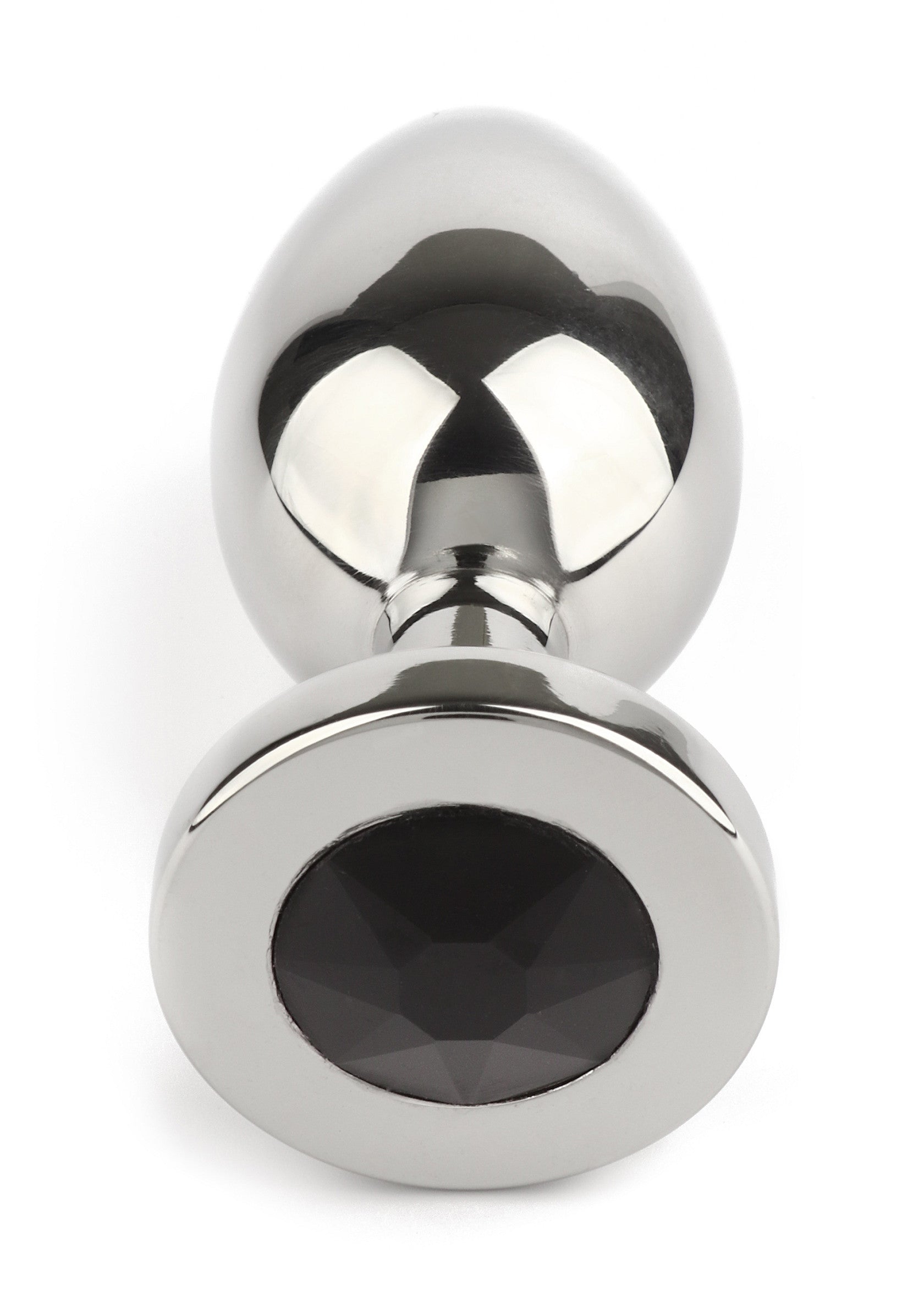 Mr. Steel Jewled Butt Plug Medium BLACK - 0